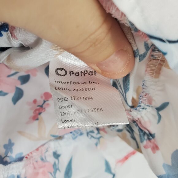 PatPat Wht Floral Long Ruffled Slv & Bottom Adorable Girls Sz 3-4Y Blouse - Picture 7 of 10